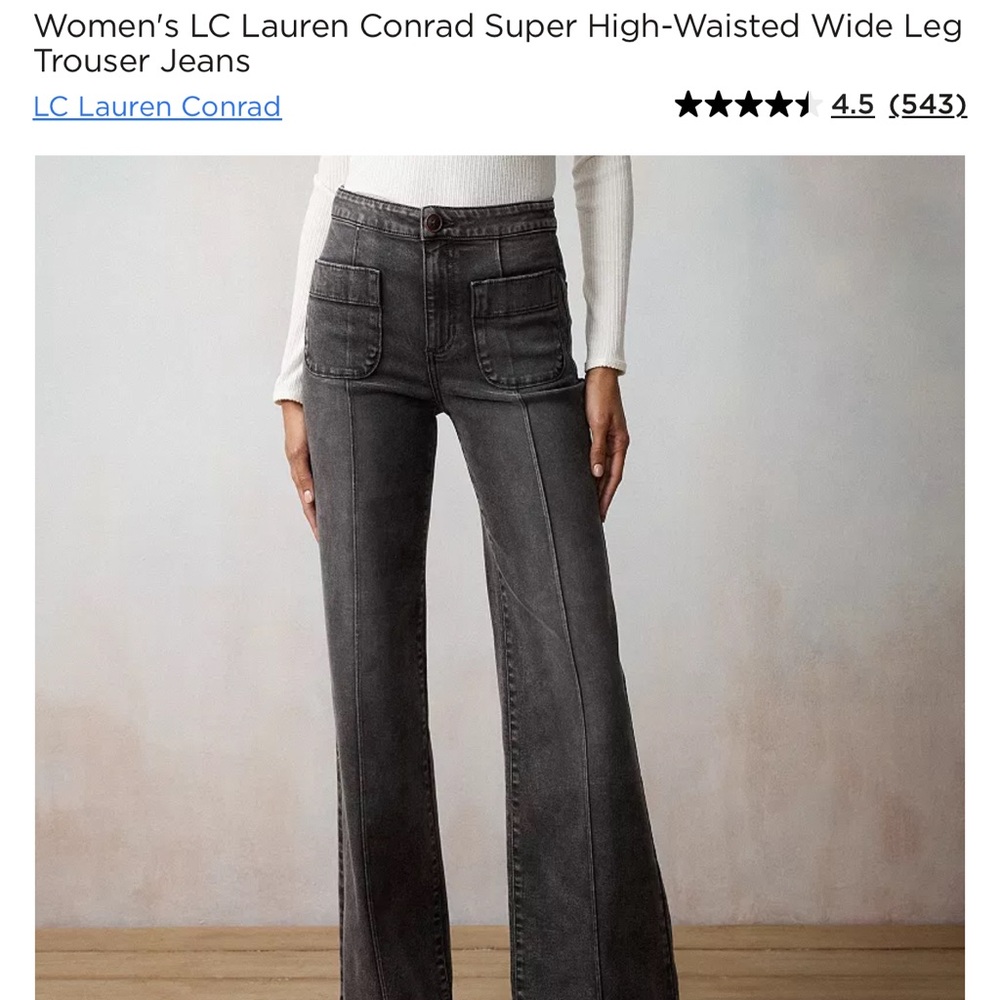 Lauren Conrad for Kohl’s high waisted black gray denim jeans